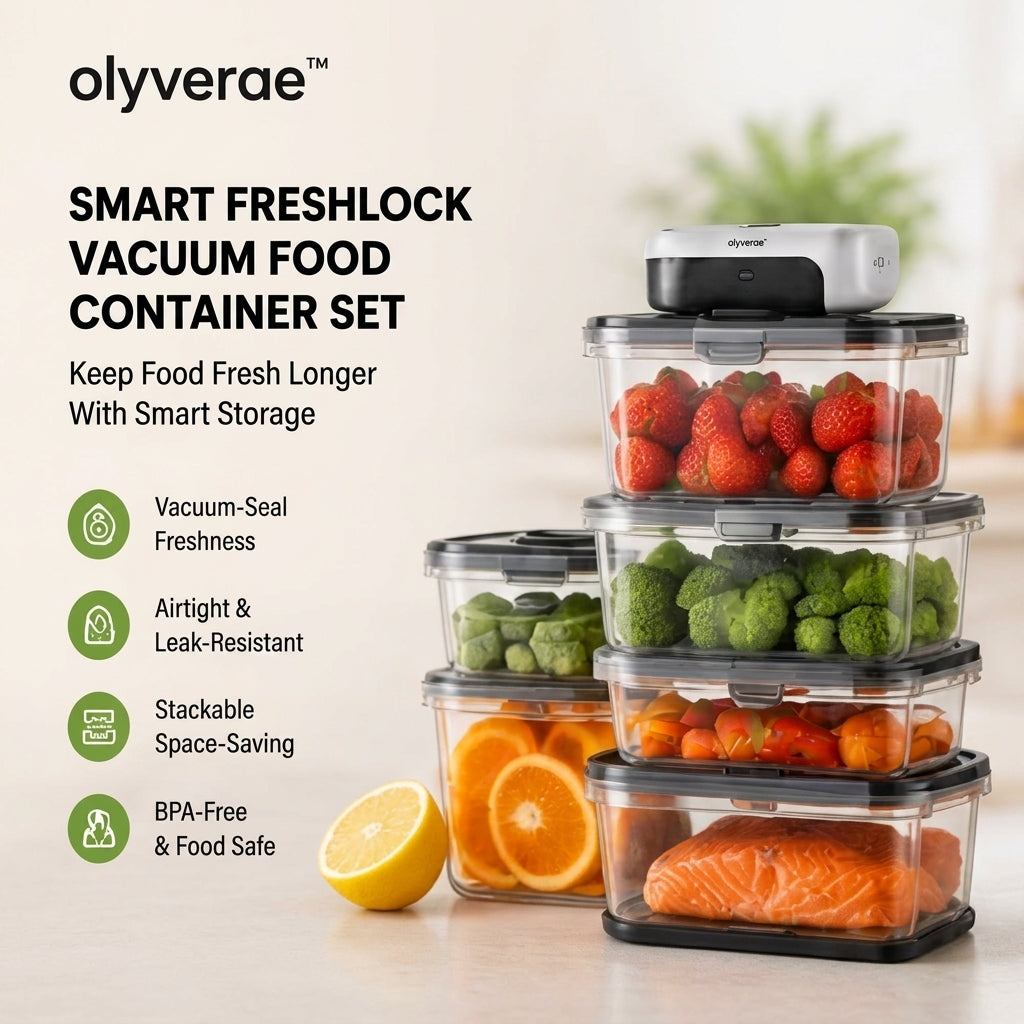 𝒐𝒍𝒚𝒗𝒆𝒓𝒂𝒆™ Smart FreshLock Vacuum Food Container Set