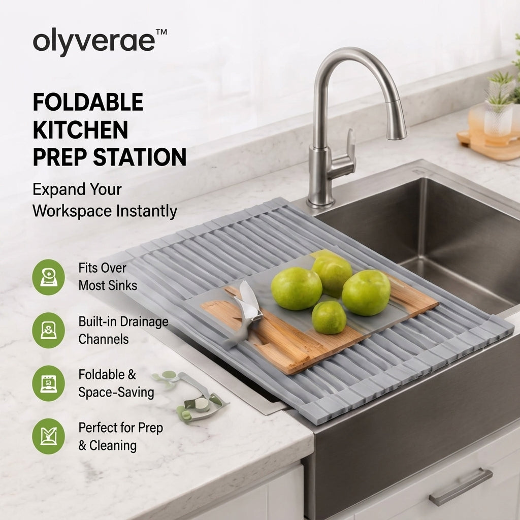 𝒐𝒍𝒚𝒗𝒆𝒓𝒂𝒆™ Foldable Kitchen Prep Station